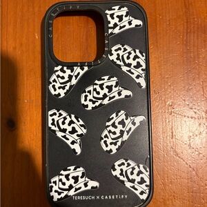 Casetify Black and White Cowboy Hat iPhone 14 Pro Phone Case